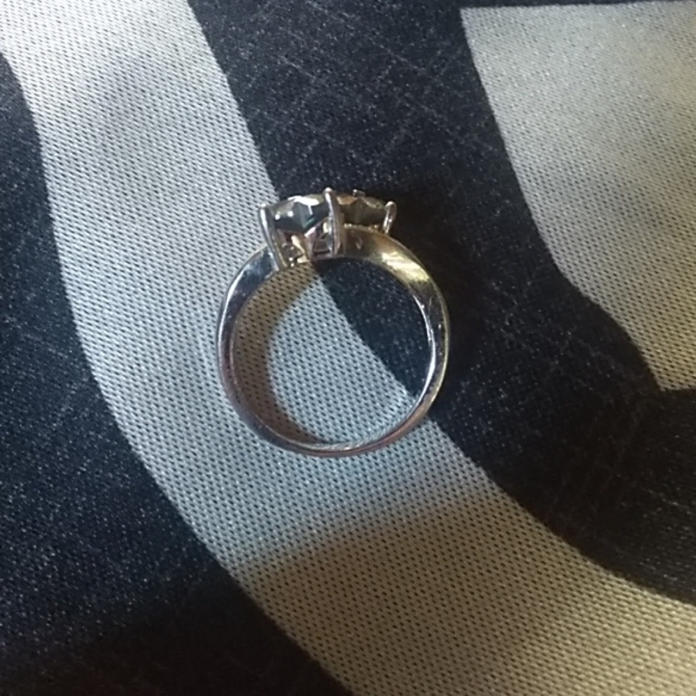 DOUBLE HEART REAL SILVER RING - Picture 7 of 7